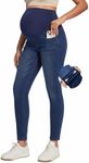 Stretchy Maternity Jeans Over Belly Pants for Work Pockets Comfy Clothes