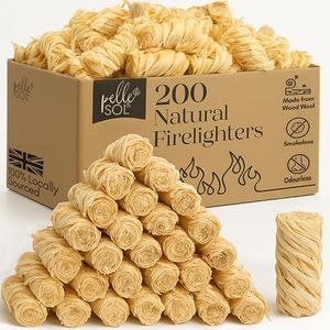 Pelle & Sol 200 Natural Firelighters – Long Burning Fire Lighters for Wood Burners, BBQ Lighter, Pizza Ovens, Open Fires – Quick Light Fire Starter, Log Burner Accessories - Eco Firelighters