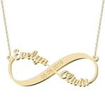 UMAGICBOX Personalised Infinity Name Necklace with Emgraved Inspiration Words Date Pendant Custom Jewelry Birthday Graduation Gift Ideas for Women Girls Mom Daughter Sisters Friendship Girlfriend