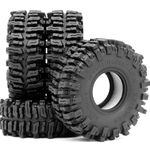 HOBBYSOUL 1.0 Mud Slingers Tires 64 * 25mm Super Soft Sticky 1.0 Crawler Tires for RC 1/24 AX24 SCX24 FCX24 1/18 TRX4M Upgrade