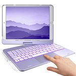 typecase Touch Case with Keyboard for iPad 9th Generation (10.2", 2021), Multi-Touch Trackpad, 10 Color Backlight, 360, Thin & Light - iPad 8th Gen (2020), 7th Gen, Air 3, Pro 10.5 (Light Purple)