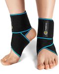 CAMBIVO Ankle Support Brace 2 Pack for Men and Women, Adjustable Foot Braces for Foot Pain, Heel Pain, Running, Hiking, Tennis, All-day-long Work (Blue)