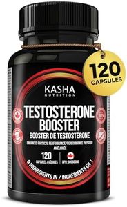 Kasha Nutrition Testosterone Booster for Men - Tribulus Terrestris, Tongkat Ali, Maca, Ginseng, Horny Goat Weed, DIM. Formulated To Enhance Physical Performance & Promote Testosterone Production | 9 in 1 QCE: 10760 mg of Premium Ingredients | Natural Testosterone Supplements for Men - 120 Capsules