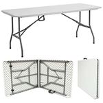 BuildRapido 6ft Folding Heavy Duty Trestle for Outdoor Picnic Party Garden Tables, White, 180 x 70 x 74 cm