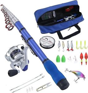 BNTTEAM Mini Spinning Reel & Rod Combos With Telescopic Fishing Rod Reel Lures Fishing Line Set Fishing Combos for Kids/Beginners