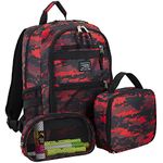 Eastsport Hiking Lunch Backpack, College Laptop Bookbag, Lunchbox Meal Prep Insulated Bag Set, Snack and Pencil Pouch, Red, Travel Backpacks