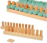 SRYBLT 2-Pack DIY Chunky Knit Blanket Loom, 30.2-inch Long Beech Wood Base with Solid Wood Pegs, Stackable for Portability, Expandable Connections, and Clear Coating (Without Brand Name)