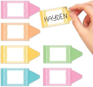 Self Adhesive Name Tags Sticker -70 Student Nametags Sticker, Cubby Name Tags for Classroom Decor, Classroom Labels for Bins, Reunion Baby Shower Birthday Party Supplies, Crayon Sticky Locker Tags