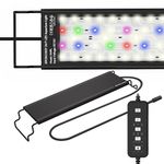 SEVENCONST 24/7 Mode LED Aquarium Light for 46-60cm Plant & Fish Tank, IP68 Full Spectrum Light, Sunrise-Daylight-Moonlight, White Red Green Blue Pink LEDs with Extendable Brackets for Freshwater
