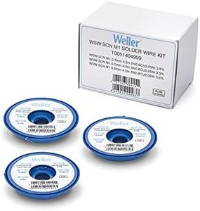 Weller WSW SCN M1 (T0051404999) Lead Free Solder Wire, Dia: 0.3; 0.5; 0.8 mm / 0.012; 0.020; 0.031 in, Wt: 21 g / 0.740 oz, Alloy Sn99.3Cu0.6Ni0.05, Flux content 3.5%