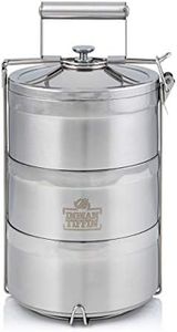 Indian-Tiffin 3 Tier Stainless Steel Eco-Box with 3 Piece Cutlery Set