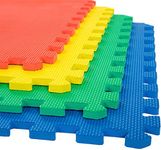 LILTOES EVA Interlocking Play Mat -12 mm Thick | Kids mats for floor - Set of 16 Tiles (Multicolour)