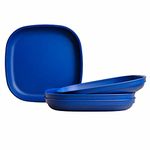 Re Play Made in USA 9" Heavy Duty Dining Plates | Virtually Indestructible Eco Friendly Recycled Polypropylene Plastic |BPA Free| Dishwasher Safe|Perfect for On The Go or at Home Dining| Navy (4pk)