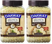 Daawat Brown, Cooks in 15-minute, Full Bran Intact, Fibre-Rich Basmati Rice Jar, 1 Kg (Pack of 2)