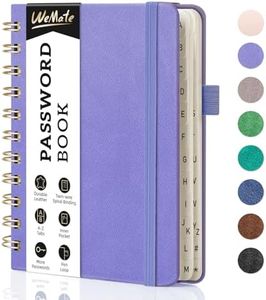 WEMATE Password Book with Alphabetical Tabs, Spiral Password Keeper Book for Seniors, Internet Password Notebook Password journal logbook Small – 4.7''x 6'' (Purple)