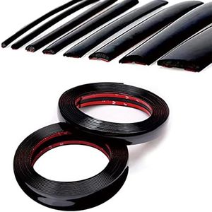 16Ft Glossy Black Automotive Car Exterior and Interior Molding Trim Universal Bumper Window Door Body Side Decorative Strip Scratch-Proof (3/4 inch (20mm))