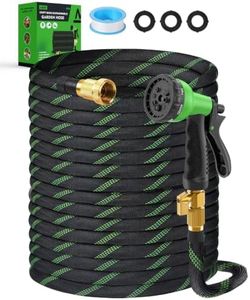 BIGITTA 150ft Garden Hose, Non-Expandable Water Hose with 8 Function Spray Nozzle, Lightweight, Knik-Free, Burst-Resistant, Durable & Flexible 3/4" Garden Hose for Lawn, House Cleaning, Car Washing