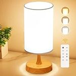 OYADISIIOP Light Therapy Lamp, 10000 Lux Bright Lamp with 3 Color Temperatures, Adjustable Brightness, Timer & Memory Function, Sun Lamp with Remote Control(Wood Base White Shade)