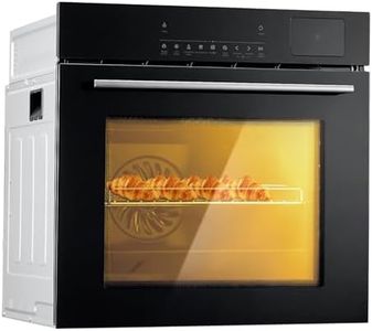 24" Electric Single Wall Oven, 2.5Cu.ft Built-in Electric Convection Oven, 8 Baking Modes, with Air Frying Function, 3000w, 3D Surround Heating with Double-Layered Glass Door, Timer, Touch Control