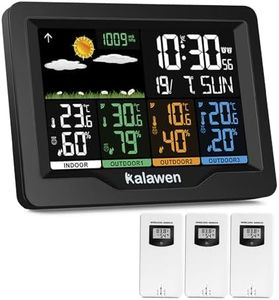 Kalawen Weather Station Wireless Indoor Outdoor Thermometer Digital with Atomic Clock, Barometric Pressure, Forecast Station with USB Port Thermometer Wireless Humidity Barometer Monitor