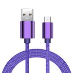 MOBISTAR Micro USB Cable 1M, Android USB to Micro 2.4 Cable Nylon Braided Tangle-Free Micro Charging Cable For Samsung S7/S6/S5, Motorola, Nokia, Sony, PS4 (1M, Purple)