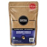 Zavida Hazelnut Vanilla Premium Whole Bean Flavoured/Flavored Coffee, Medium-Dark Roast, RFA 30%, Kosher, Halal, 2 Pound Bag