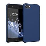 kwmobile Case Compatible with Apple iPhone SE (2022) / iPhone SE (2020) / iPhone 8 / iPhone 7 Case - TPU Silicone Phone Cover with Soft Finish - Navy Blue