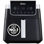 Ninja Air Fryer MAX PRO 6.2L (AF180IN) 2000W Max Crisp Technology Variable Air Flow PFOA-Free Non-Stick 6-in-1 Air Fry, Roast, Bake & More Cook from Frozen to Crispy, black