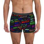 Ayambetus Custom Name Boxers Personalized Mens Boxers Briefs Customized Trunks Underwear Underpants Valentine's Day Birthday for Men Husband Boyfriend Fathers Valentines Day Size-L