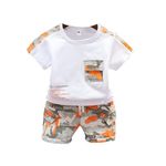 Googo Gaaga Boy's Cotton Printed T-Shirt With Shorts In White Color Sets For Baby Boys (2-3 Years)