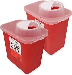 Oakridge Products Large Sharps Container for Home Use and Professional 2 Gallon (2-Pack) with Chimney Top, Biohazard Needle and Syringe Disposal, CDC Certified