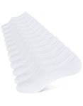 CLOSEMATE Trainer Invisible Ankle No Show Socks for Men Women Ladies 6 Pairs Low Cut Casual Cotton Liner Socks with Non-Slip Silicone Stripes(UK M,5-9, White)