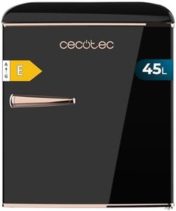 Cecotec Mini Frigo Bolero CoolMarket TT Origin 45 Black E. Réfrigérateur Hauteur 55cm et Largeur 44,7cm, Classe Énergétique E, Bac à Glace et Poignée Chromée, Noir