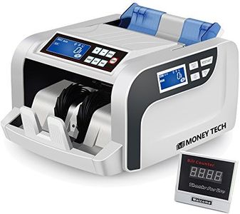 Money Tech Professional Polymer & Paper Multi-Currency Bill Cash Counter. Canadian Plastic & USD Banknote Counting Machine with Counterfeit Detection and LCD Screens.