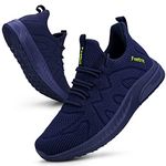 Feethit Women Trainers Casual Sneakers Lightweight Breathable Walking Shoes Gym Sport Tennis Blue 5.5