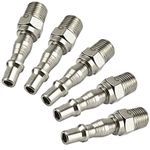 Air Line Hose Fitting Connector Quick Release 1/4 Male Thread 5pk FT10