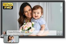NexFoto 32 Inch Digital Picture Frame 64GB, Large Digital Photo Frame 1920x1080 IPS FHD with Light Sensor, Auto-Rotate, Remote Control, Easy to Share Photos via App & Email, Black