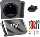 Planet Audio AC12D 12" 1800W 4 Ohm DVC Car Subwoofer Package with Boss Audio 1500W Mono A/B Amplifier, Wiring Amp Kit and QPower Vented Sub Enclosure
