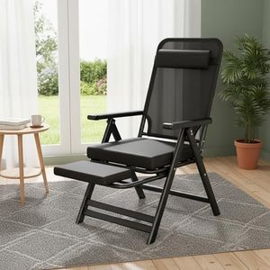 ginoya brothers Zero Gravity Ergonomic Reclining Lounge Chair with Adjustable Backrest, Neck Pillow & Extendable Footrest, Breathable Mesh, Folding Metal Frame for Home, Office & Relaxation