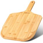 12" Wood Pizza Peel, JIAFUEO Bamboo Pizza Turning Peel Wooden Pizza Paddle Spatula Oven Accessory for Baking Homemade Pizza, Wood Cutting Board for Cheese Bread Fruit Vegetables