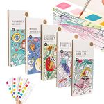 DANLIKT Pocket Watercolor Painting Book,Kids Watercolor Painting Book for Kids,Improve Creativity Portable Pocket Painting Book with Brush for Artist, Beginning, Students Painters (5 THEME SET)