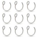 Lusofie 9Pcs Fake Nose Rings,Fake Nose Ring Hoop Stainless Steel Nose Hoop for Faux Lip Septum Nose Ring Set