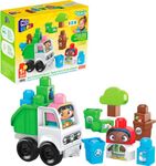 MEGA BLOKS Fisher-Price Toddler Building Blocks, Green Town Sort & Recycle Squad with 15 Pieces, 2 Figures, Kids Age 1+ Years, HDL06