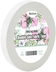 Fabric Tape Double Sided Tape for Clothes Press-on Self Sticky Tape, No Sewing, Gluing, or Ironing, Sewing and Hemming Tape (1 Piece,1/2 Inch x 166 Feet)