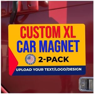 Magnet Me Up Custom 24x36 Inch Car Magnets and Decals, 2 PK, Custom Car Magnets for Businesses, Advertising, Personal Use, Gift, Choose Your Text, Upload Image, Any Magnetic Surface, Crafted in USA
