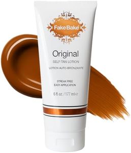Fake Bake Original Self-Tanning Lotion Lasting Natural Looking Sunless Tanner For All Skin Tones Women & Men - Streak Free, Flawless Glow Includes Gloves For Easy Application - 6 oz