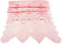 SaktopDeco 14 x 72 Inch Valentines Day Runner Pink Heart Table Runner Lace for Valentines Day Wedding Party Decorations