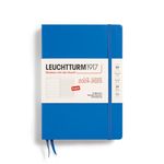 LEUCHTTURM1917 370717 Weekly Planner & Notebook Medium (A5) 2025, 18 months 07.2024-12.2025, Hardcover, Sky, English