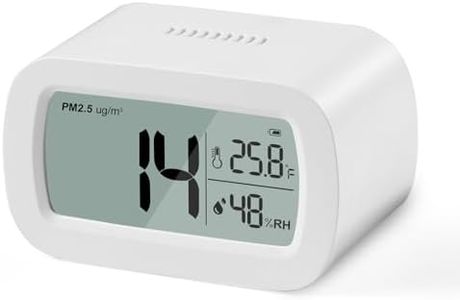 AIMILAR Air Quality Monitor Indoor - PM2.5 Detector Home Air Quality Tester Outdoor Mini Portable, USB/Battery Power, Temperature and Humidity Display, for Home Office School Hotel