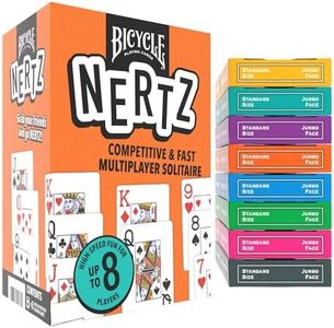 Bicycle Nertz Card Game (Solitaire) , 8 Decks of Jumbo Index Playing Cards, Fast-Paced Multiplayer Family Card Game for Kids and Adults, Classic Bicycle Cards, Up to 8 Players